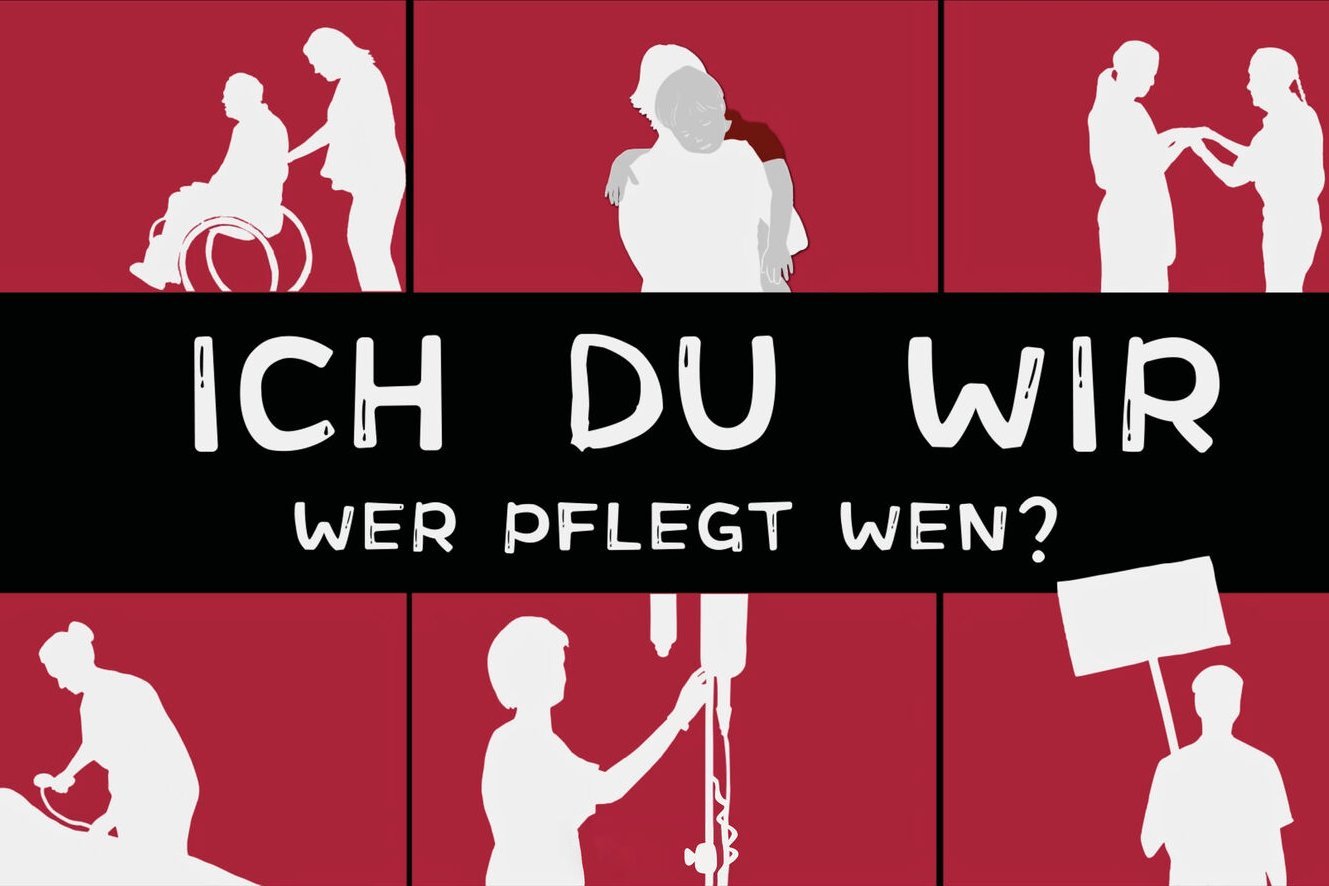Plakatmotiv des Dokumentar-Films "Ichduwir - wer pflegt wen?"