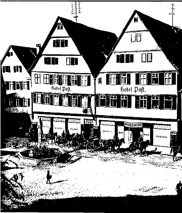 Hotel Post in Herrenberg um 1930/1932