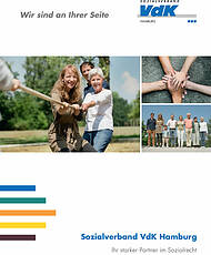 Titelbild der Broschüre mit Bilder die Zusammenhalt symbolisieren
