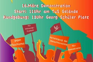 Plakat für die Demonstration am 16.3.24