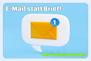 Das Bild zeigt einen Brief mit einer Zahl und soll einen E-Mail Eingang darstellen.