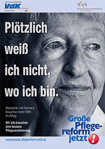 Plakat 1 zur Kampagne "Große Pflegereform jetzt"