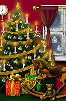 Foto: geschmückter Weihnachtsbaum mit Geschenken