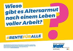 Plakat VdK-Kampagne #Rentefüralle