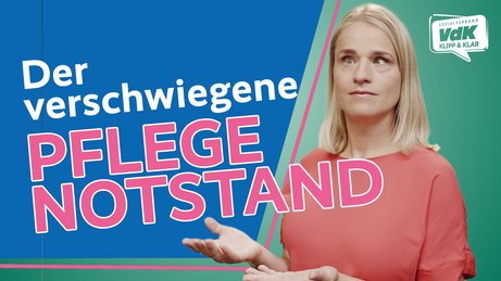 Thumbnail zum Video mit einem Bild von Verena Bentele und dem Text "Der verschwiegene Pflegenotstand"