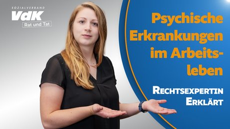 Psychische Erkrankungen im Arbeitsleben - Rechtsexpertin erklärt Thumbnail für das Video mit einem Bild von Katharina Söhne und dem Text "Psychische Erkrankungen im Arbeitsleben - Rechtsexpertin erklärt"