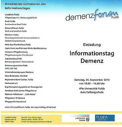 Informationstag Demenz am 24.09.16