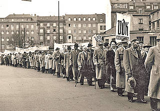 Demonstration der Kriegshinterbliebenen 1959