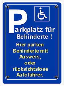 Parkplatz für Behinderte