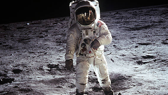 Buzz Aldrin auf dem Mond.